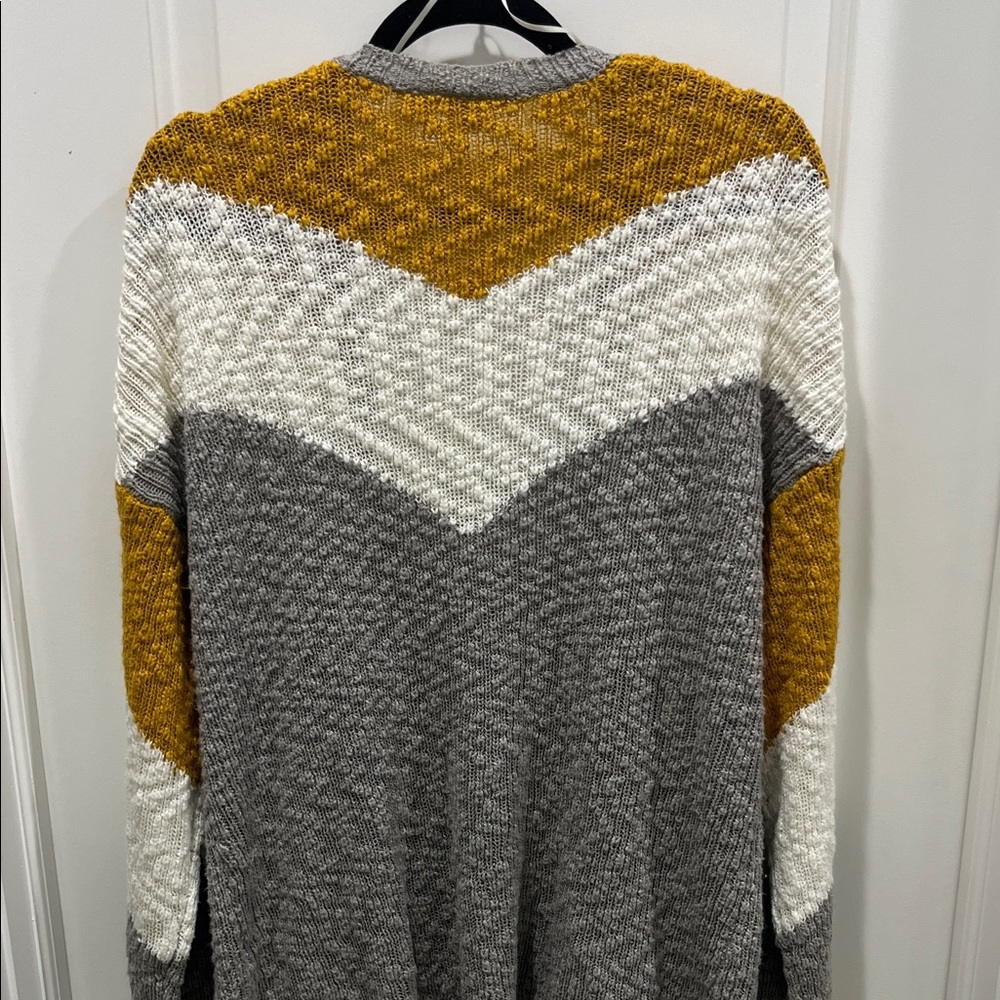 Roxy Open Weave Chevron Cardigan Sweater Sz XS - Picture 6 of 9